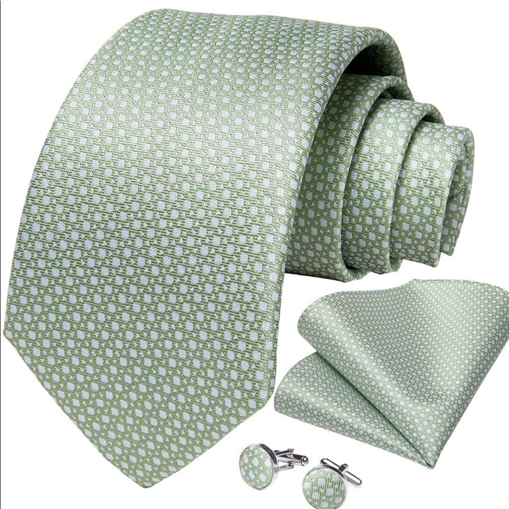 Men's Silk Tie, Pocket Square & Cufflink Set